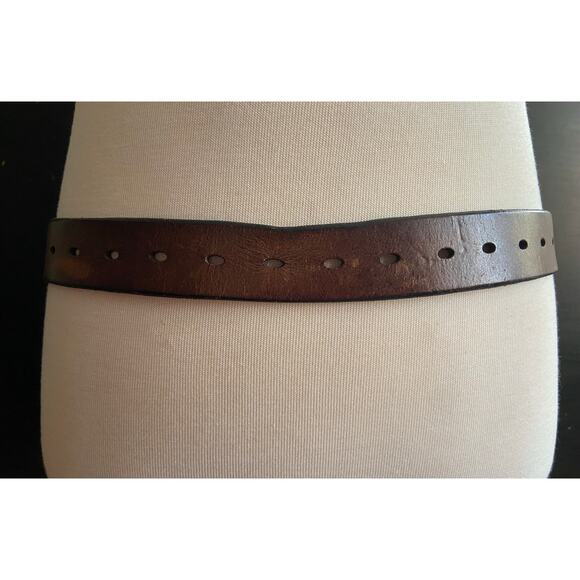DENIZEN Distressed Brown Perforated Leather Belt Mens sz L - Picture 4 of 11